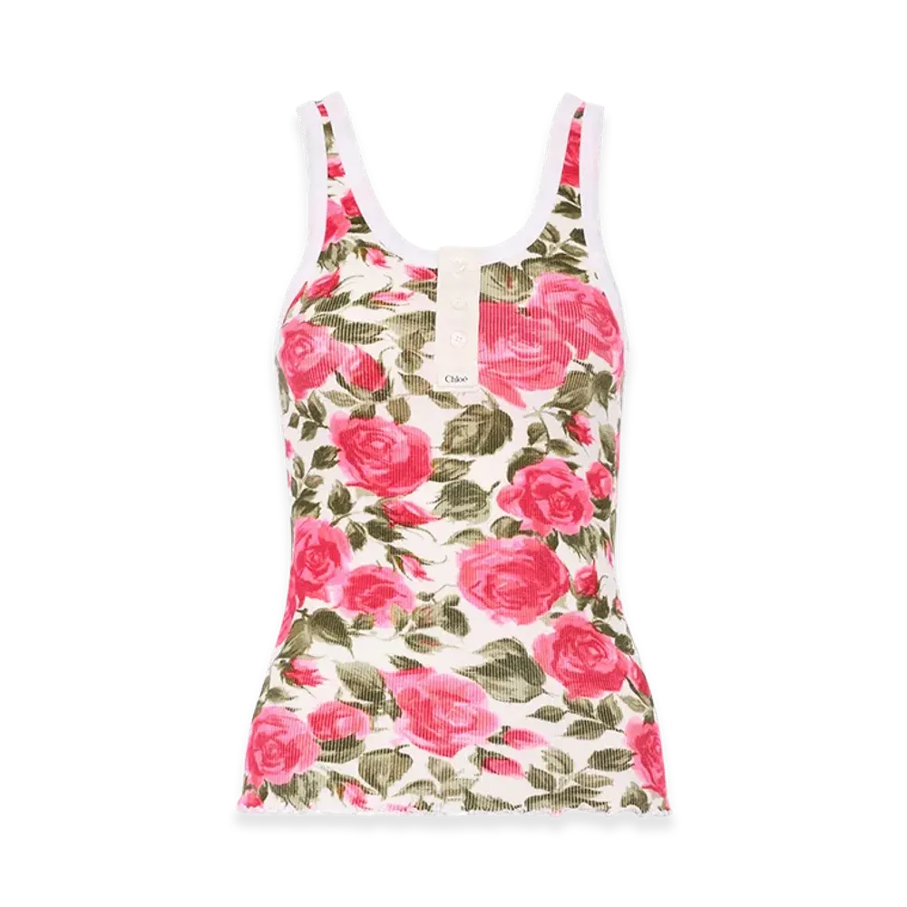 Chloe Women's Stretch Cotton Top With Floral Print "Multicolor"