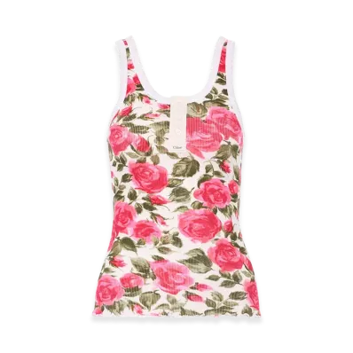 Chloe Women's Stretch Cotton Top With Floral Print "Multicolor"