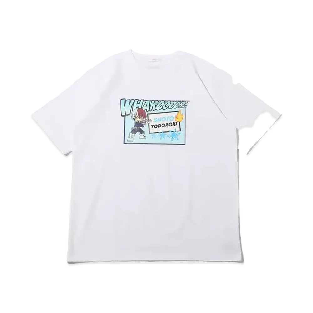 atmos pink x My Hero Academia T-Shirt Todoroki Shouto "White"