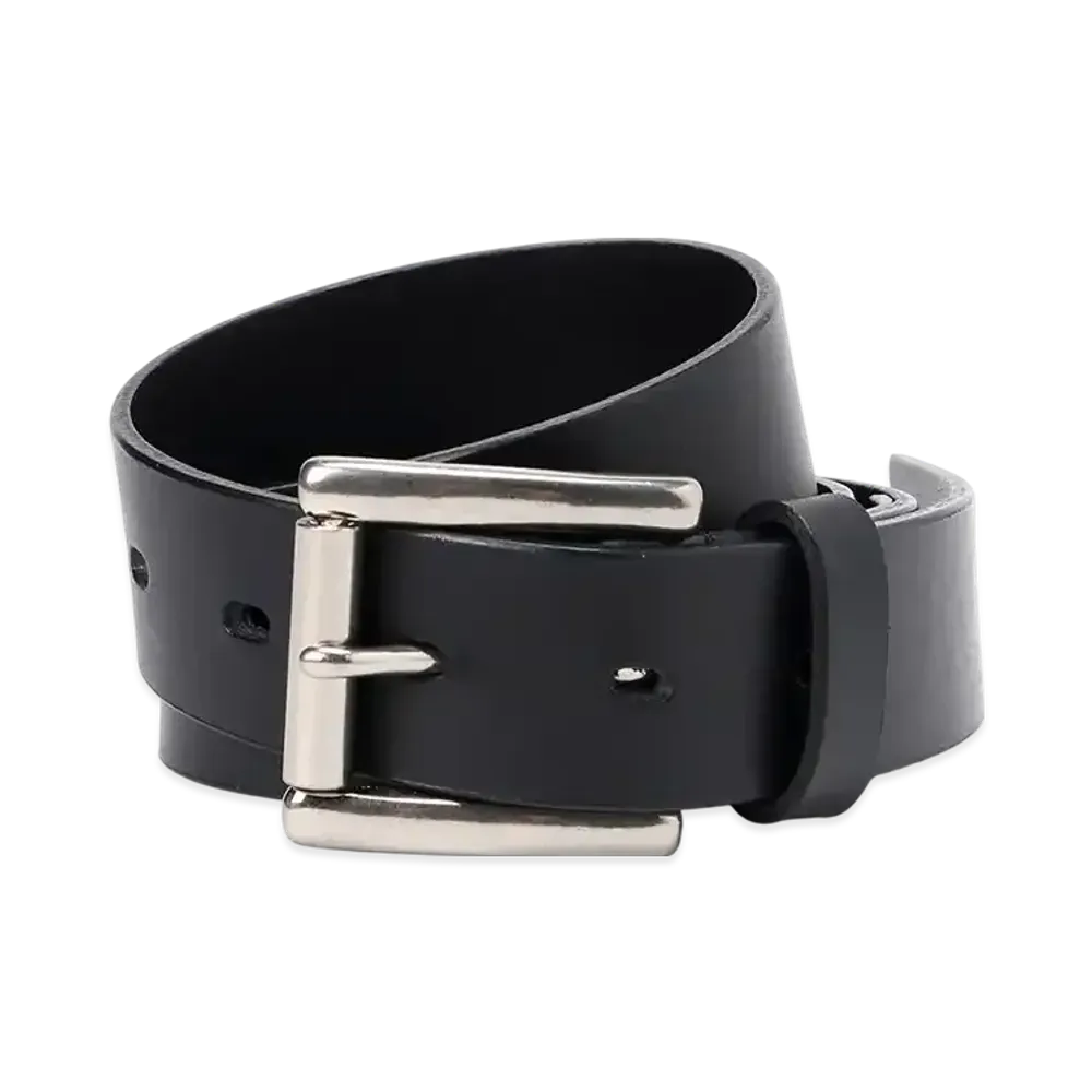 Yohji Yamamoto POUR HOMME Mat Soft Oil 30Mm Plain Belt "Black"