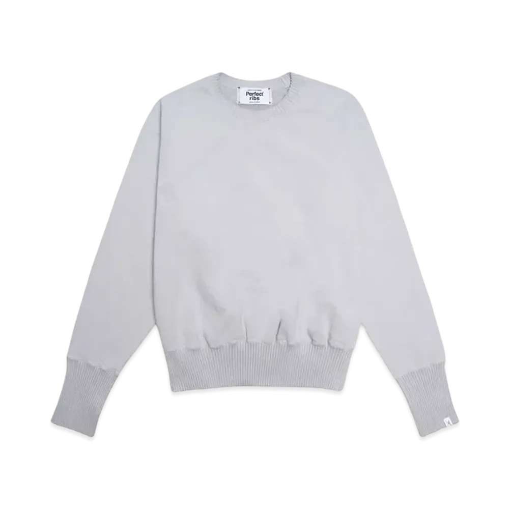 Perfect ribs Strange Sleeve Crew Neck Sweat Shirts "Gray"