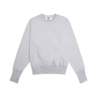 Perfect ribs Strange Sleeve Crew Neck Sweat Shirts "Gray"