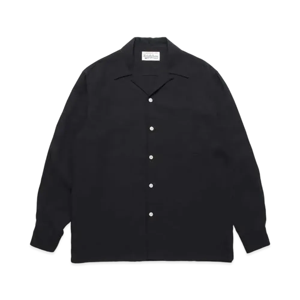 WACKO MARIA 50's Open Collar Shirt "Black"