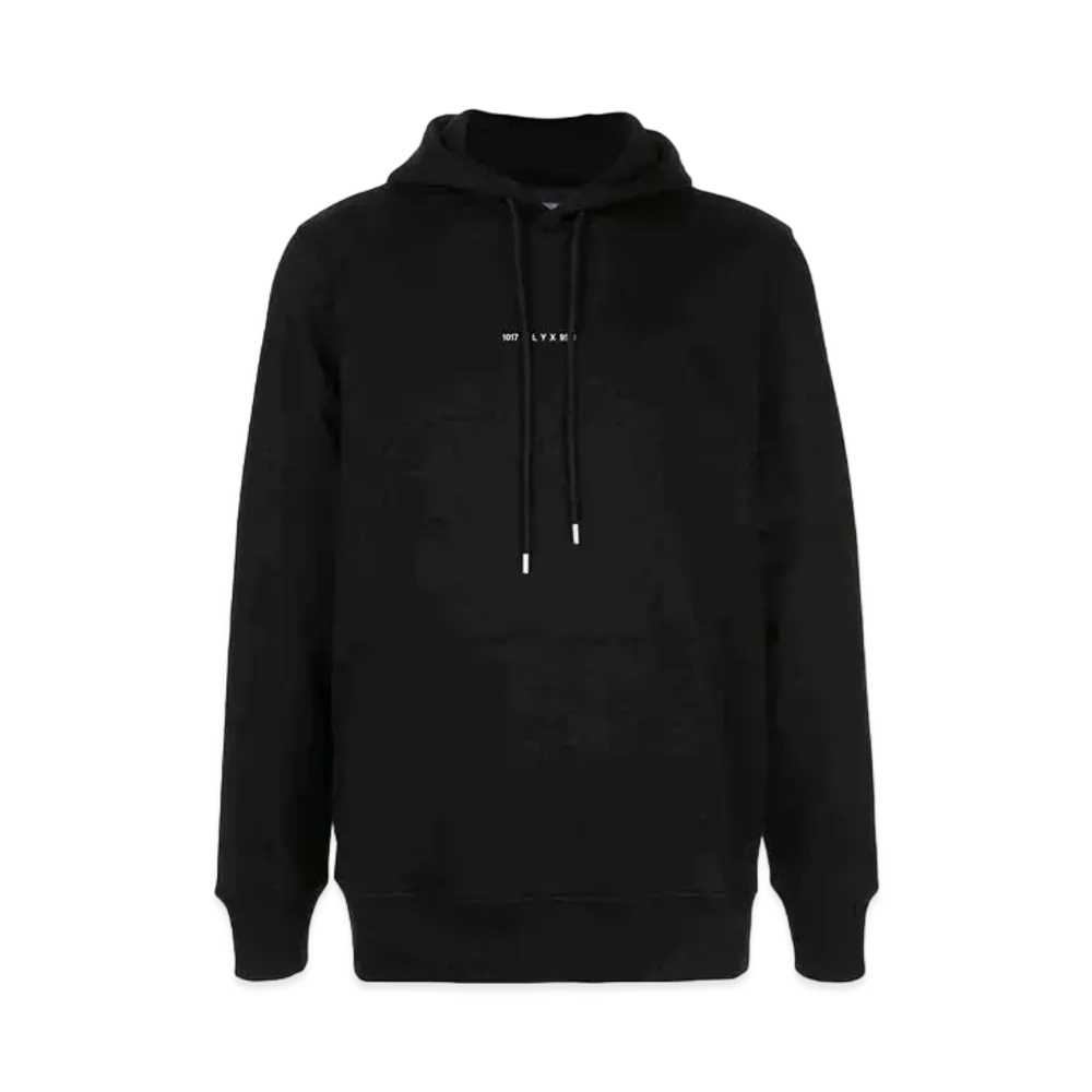 1017 ALYX 9SM Logo-Print Rib-Trimmed Hoodie "Black"