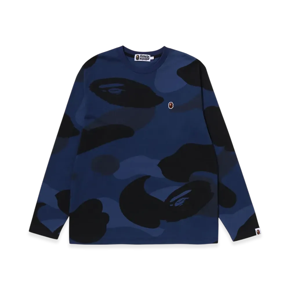 A BATHING APE Mega Color Camo One Point LS Tee "Navy"