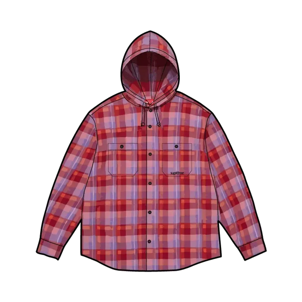 Supreme Hooded Flannel Shirt "Pink"