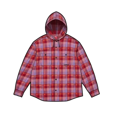 Supreme Hooded Flannel Shirt "Pink"