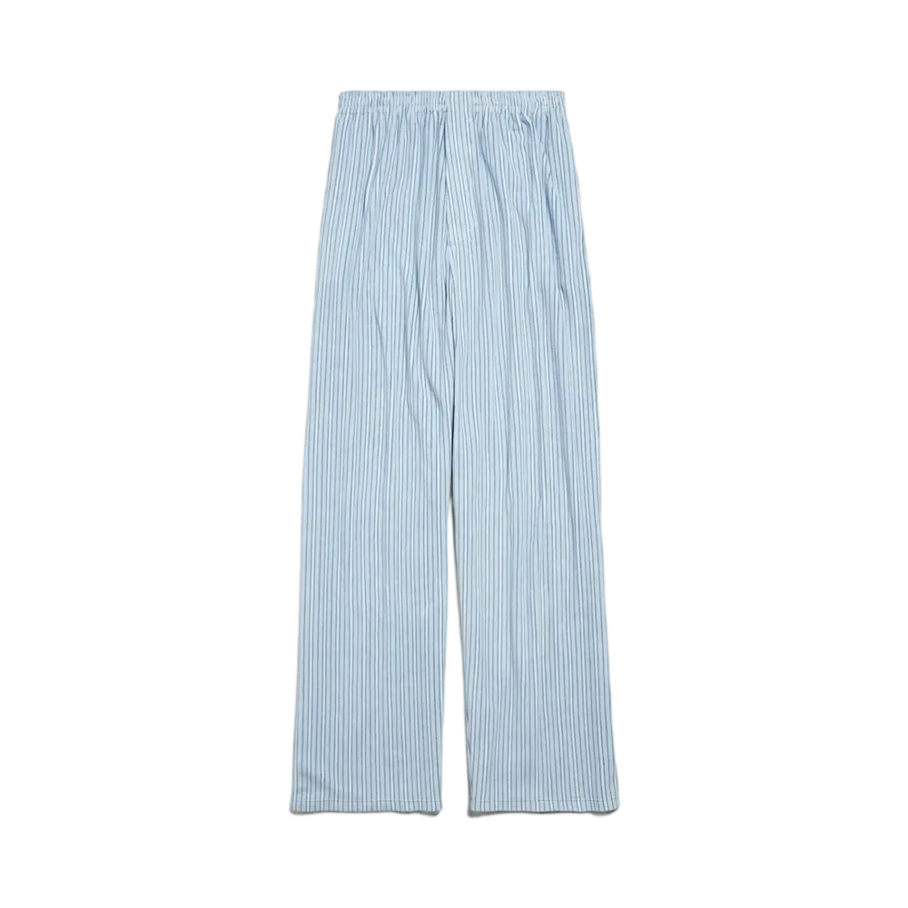 BALENCIAGA Large Pyjama Pants Striped Light Fleece "Light Blue/White/Dark Blue"