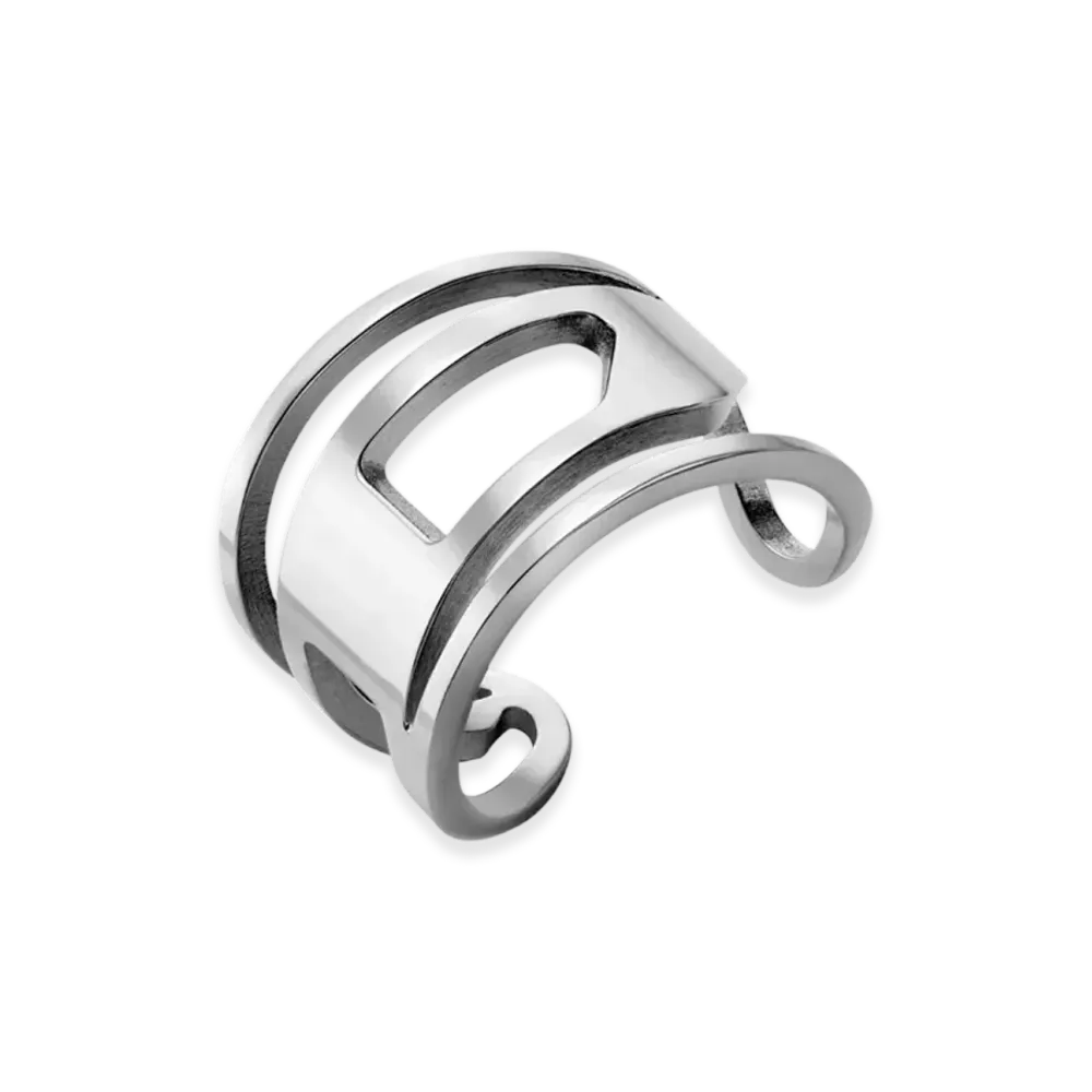 Diesel Dx1548040 Jewel Stainless Steel Band Ring "Silver"