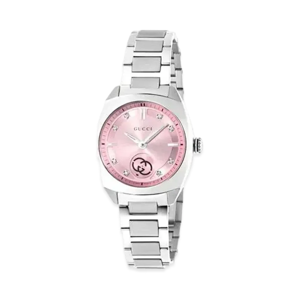 GUCCI Interlocking Watch 29mm "Pink/Stainless Steel"