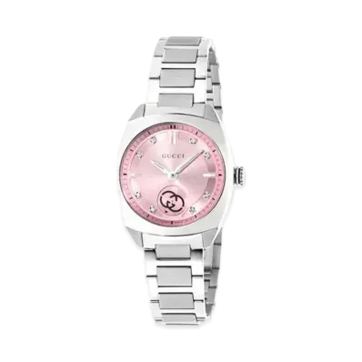 GUCCI Interlocking Watch 29mm "Pink/Stainless Steel"