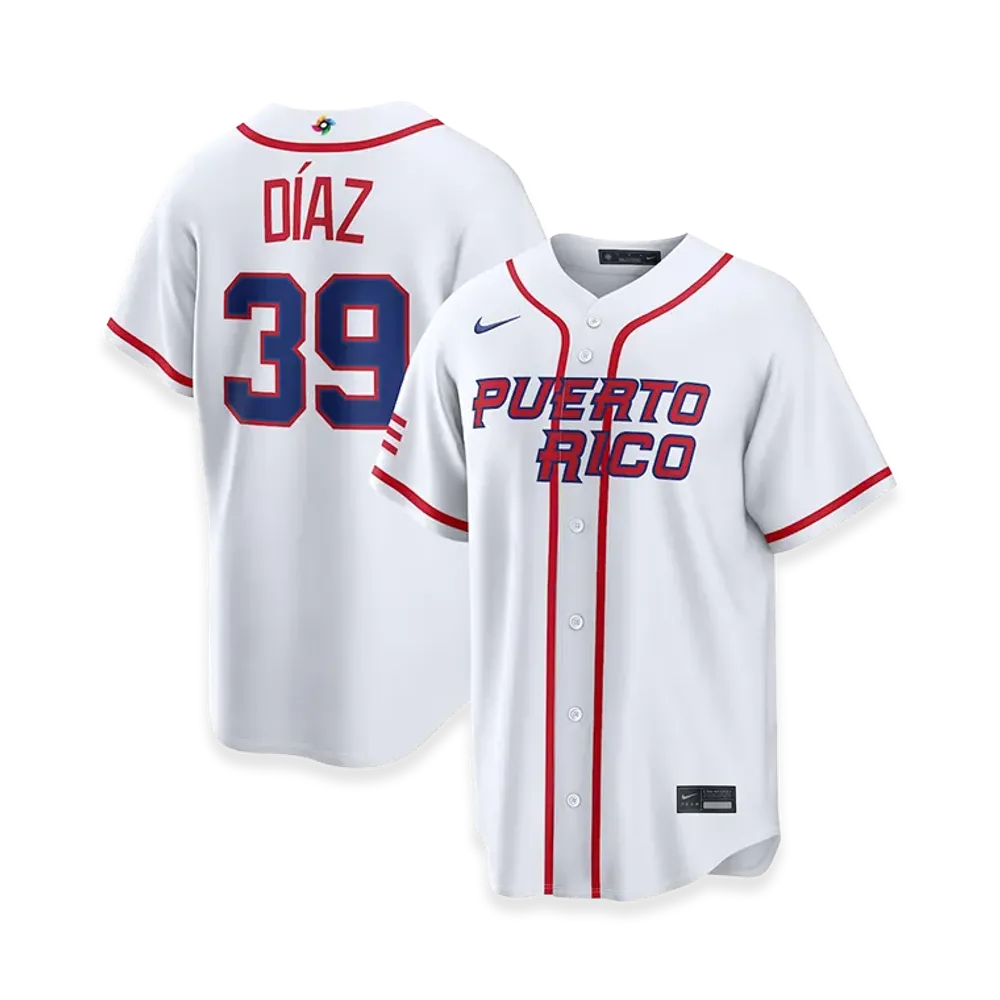 Nike 2026WBC World Baseball Classic Edwin Díaz Puerto Rico Baseball Home Stadium Jersey "White"