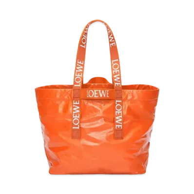 LOEWE Fold Shopper In Paper Calfskin "Orange"