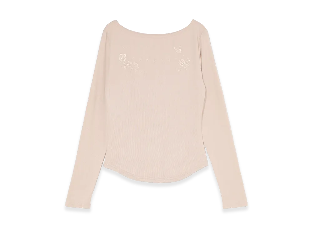 ANDMARY Women's Mary Embroidery Tops "Pink Beige"