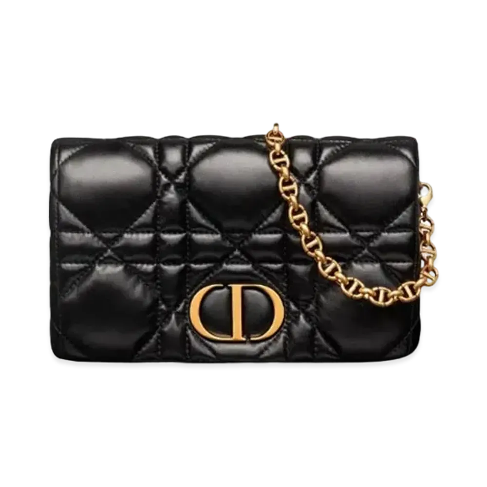 Dior Caro Macrocannage Mini Bag Quilted Macrocannage Calfskin "Black"