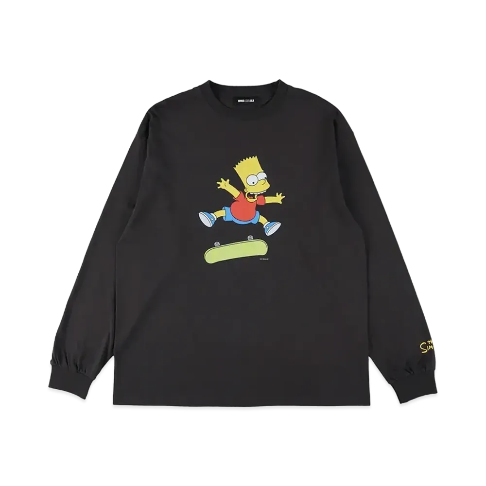 WIND AND SEA THE SIMPSONS / WDS Bart Kickflip L/S Tee "Charcoal"