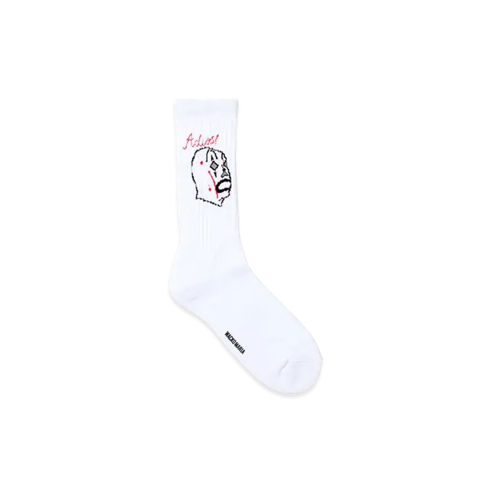 WACKO MARIA Mask Jacquard Socks "White"