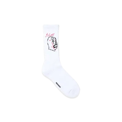 WACKO MARIA Mask Jacquard Socks "White"