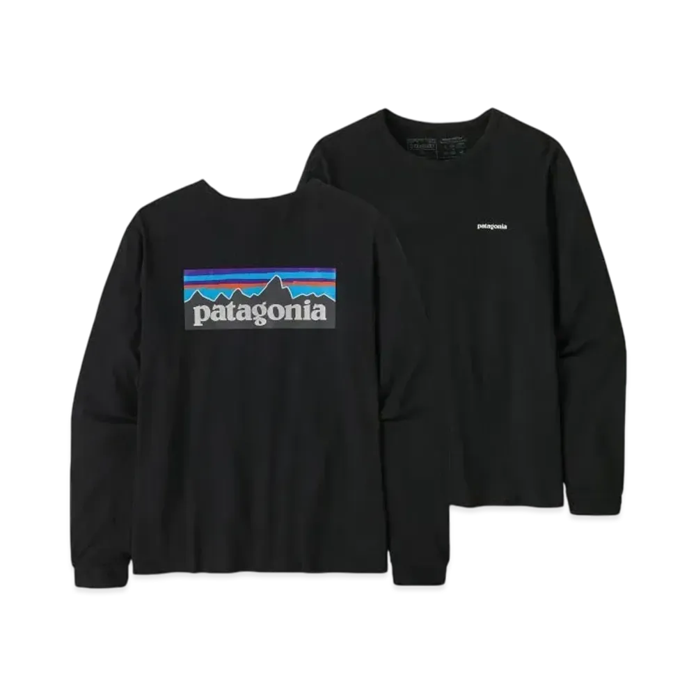 Patagonia Women's Longsleep P-6 Logo Responsibility "Black"