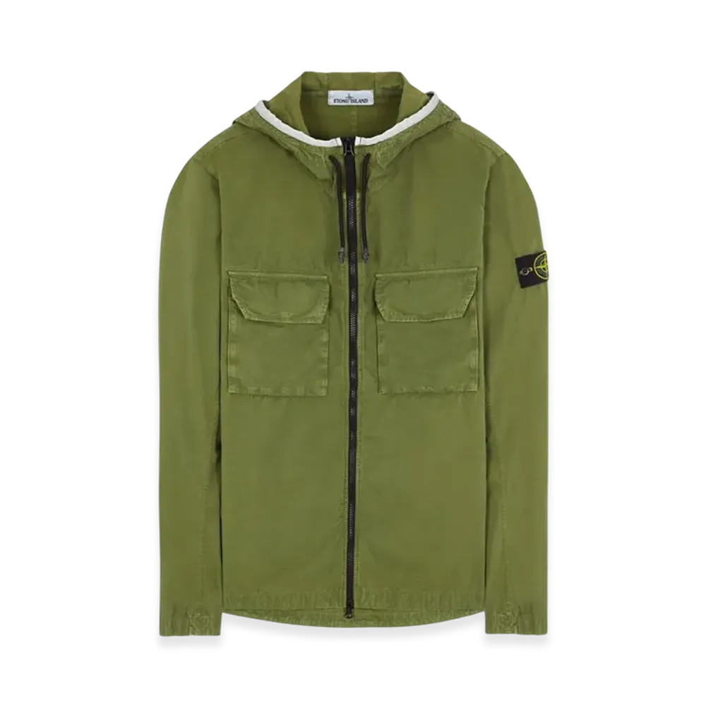 Stone Island 122WN Old Dye Treatment Hooded Jacket - 22SS "Olive Green"