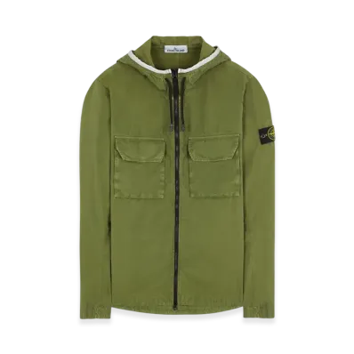 Stone Island 122WN Old Dye Treatment Hooded Jacket - 22SS "Olive Green"