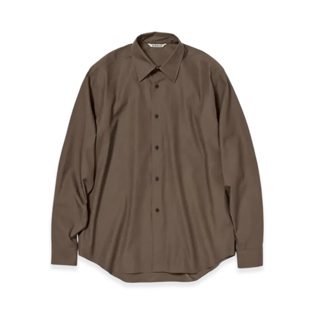 AURALEE Washed Finx Twill Shirt "Brown"