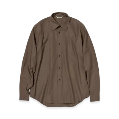 AURALEE Washed Finx Twill Shirt "Brown"