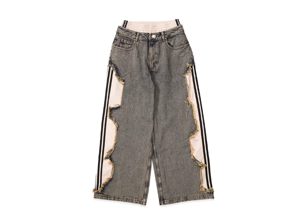 adidas Women's Adilenium 5.0 Deconstructed Denim Pants "ChalkyBrown"