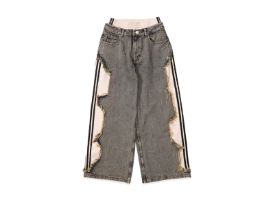 adidas Women's Adilenium 5.0 Deconstructed Denim Pants "ChalkyBrown"