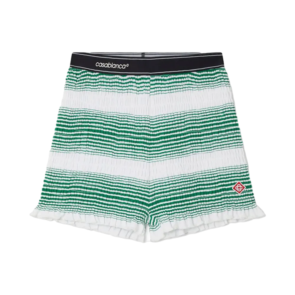 Casablanca Gradient Striped Shorts "White And Green"