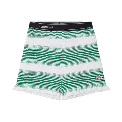 Casablanca Gradient Striped Shorts "White And Green"