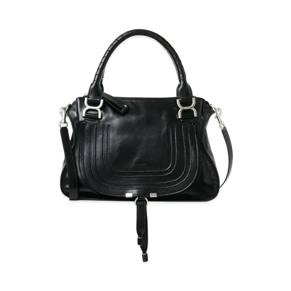 Chloe Marcie Bag In Shiny Leather "Black"