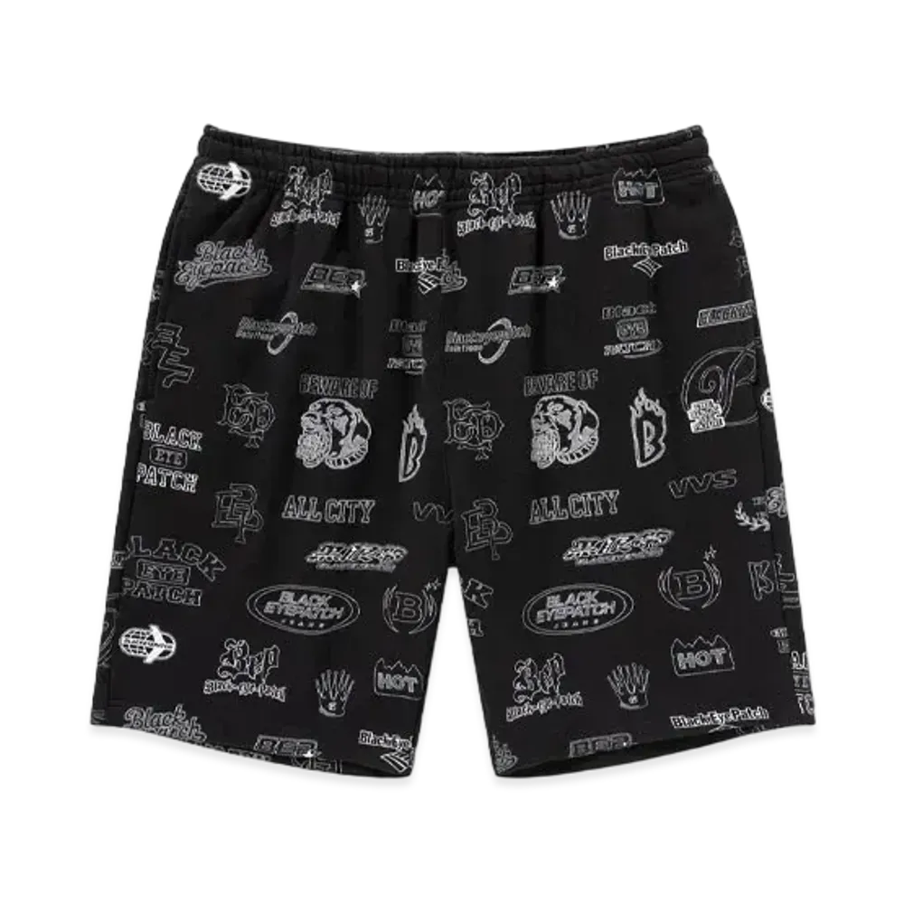Blackeyepatch Sketched Logos Sweat Shorts "Black"
