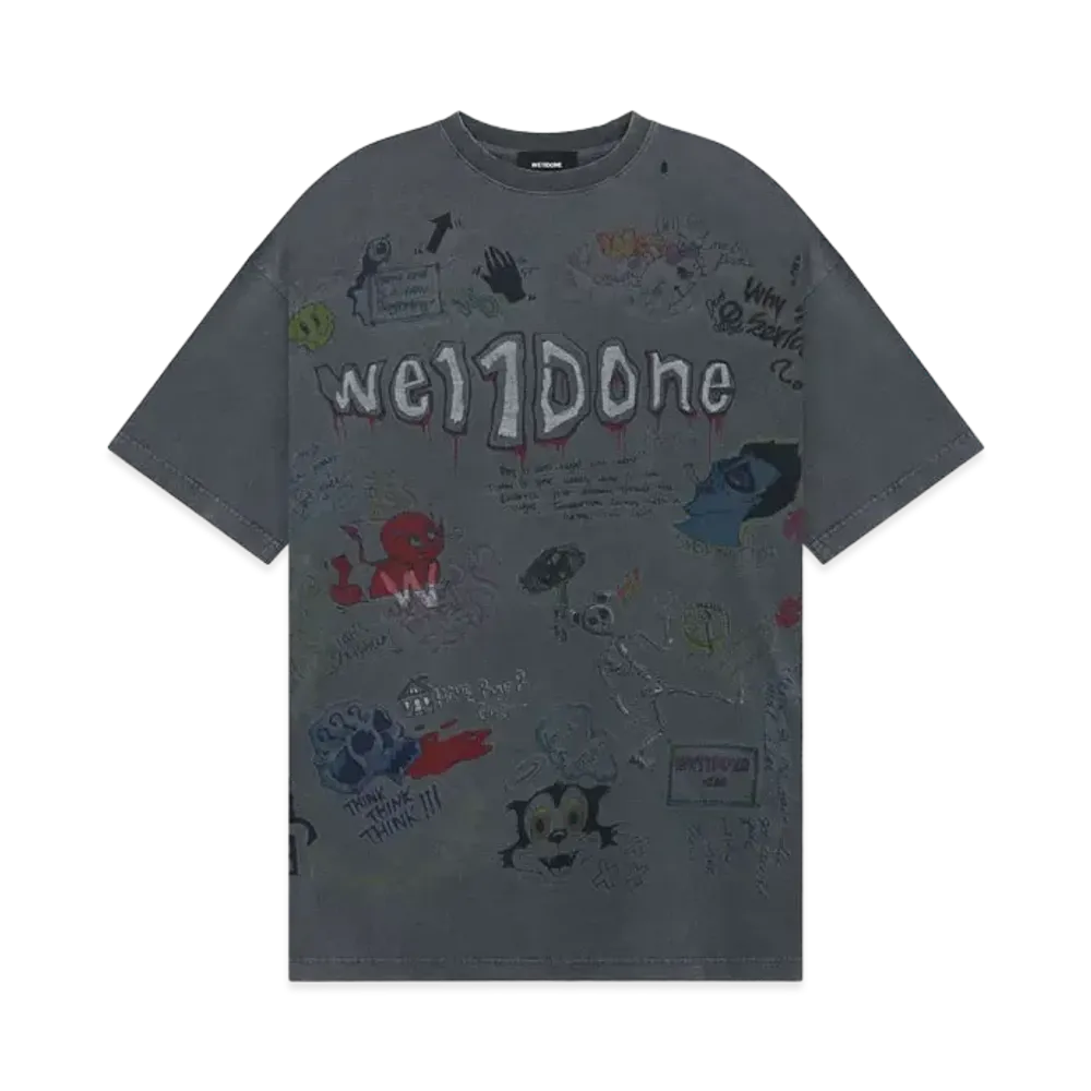 WE11DONE Graphic T-shirt "Gray"