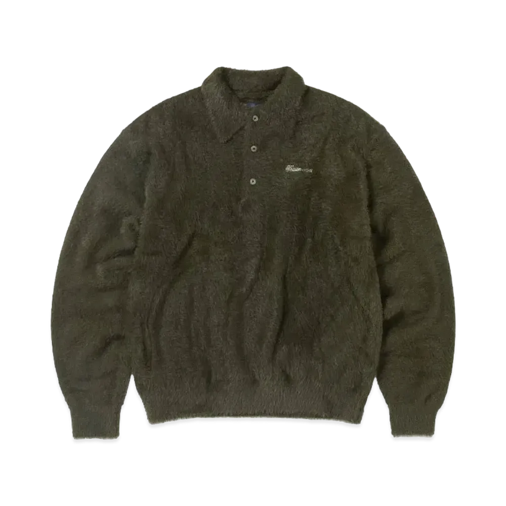 thisisneverthat SCT-Logo Shaggy Knit Polo "Olive"