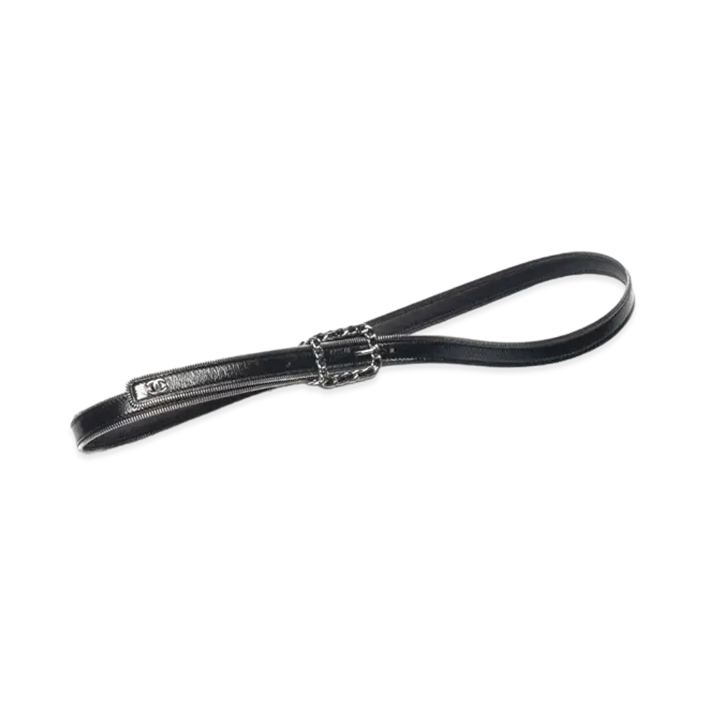 CHANEL Belt Lambskin & Metal "Black/Silver"