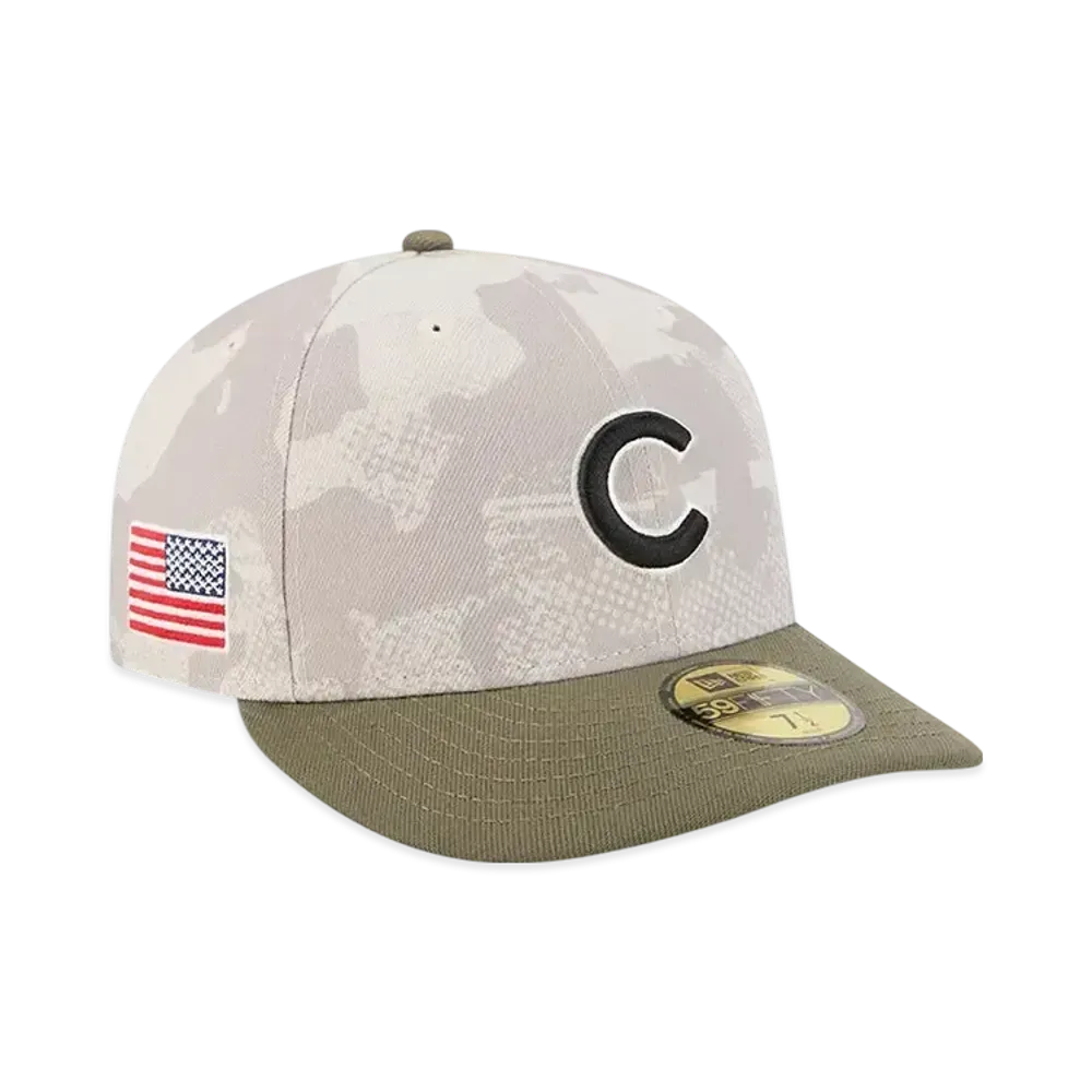 NEW ERA PC 59Fifty On Field MLB 2025 Armed Forces Day Chicago Cubs "Stone"