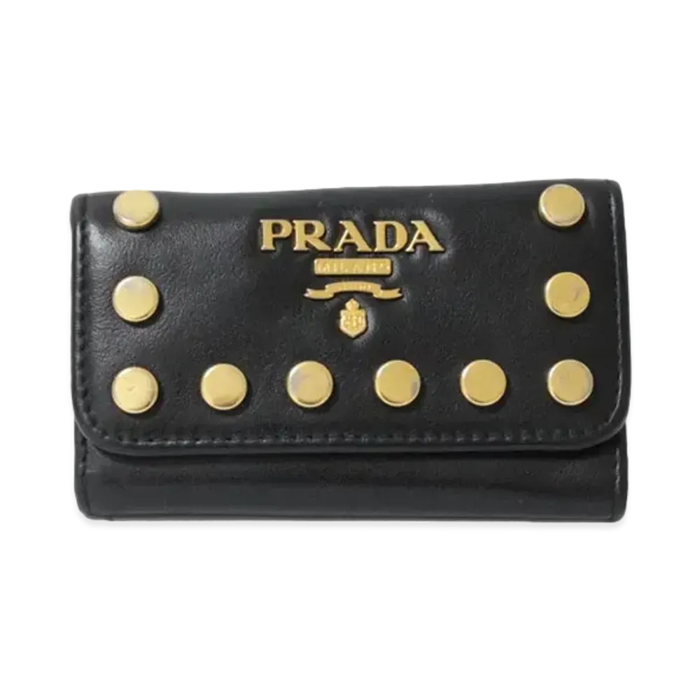 PRADA Studs Key Case "Black"