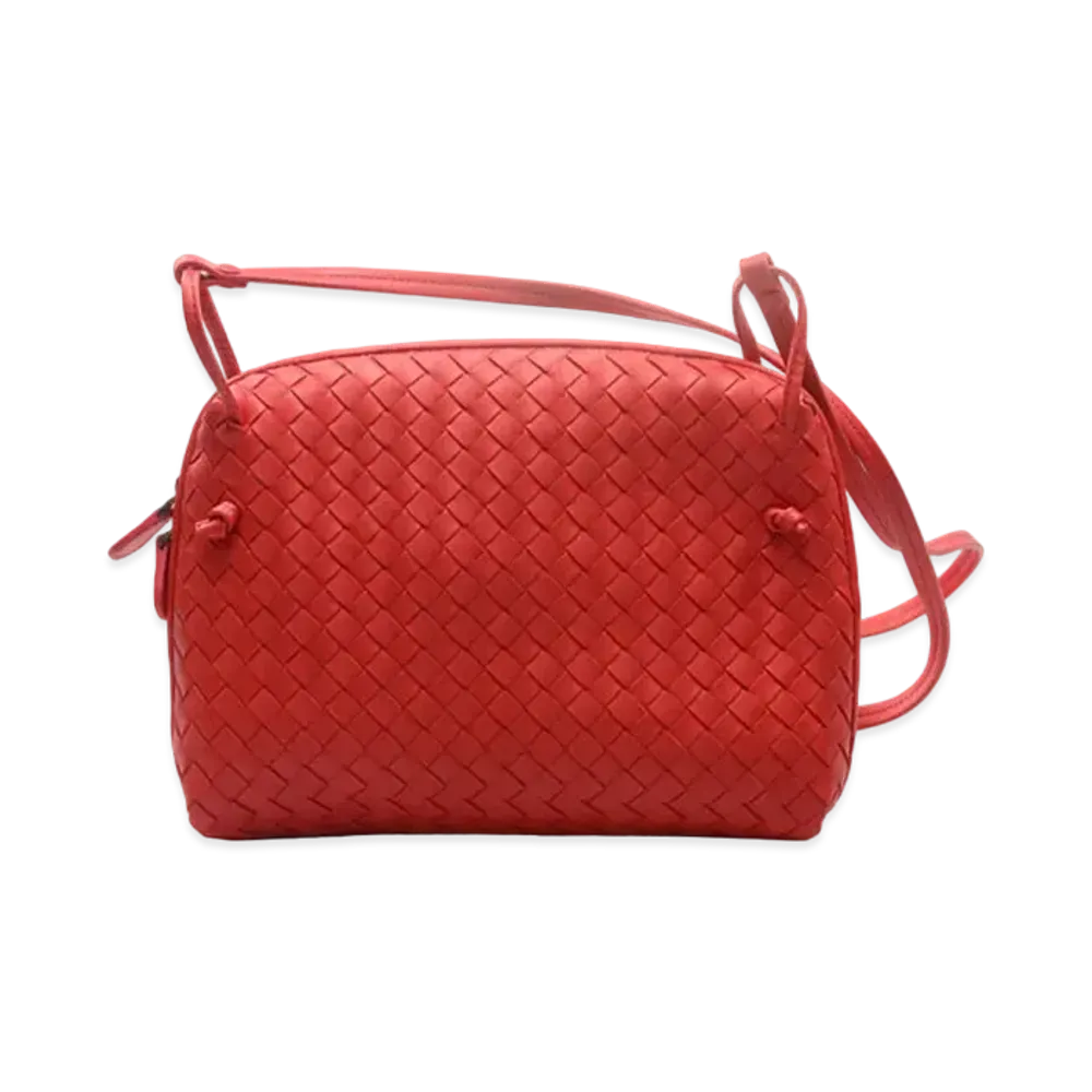 Bottega Veneta Lambskin Shoulder Bag "Red"