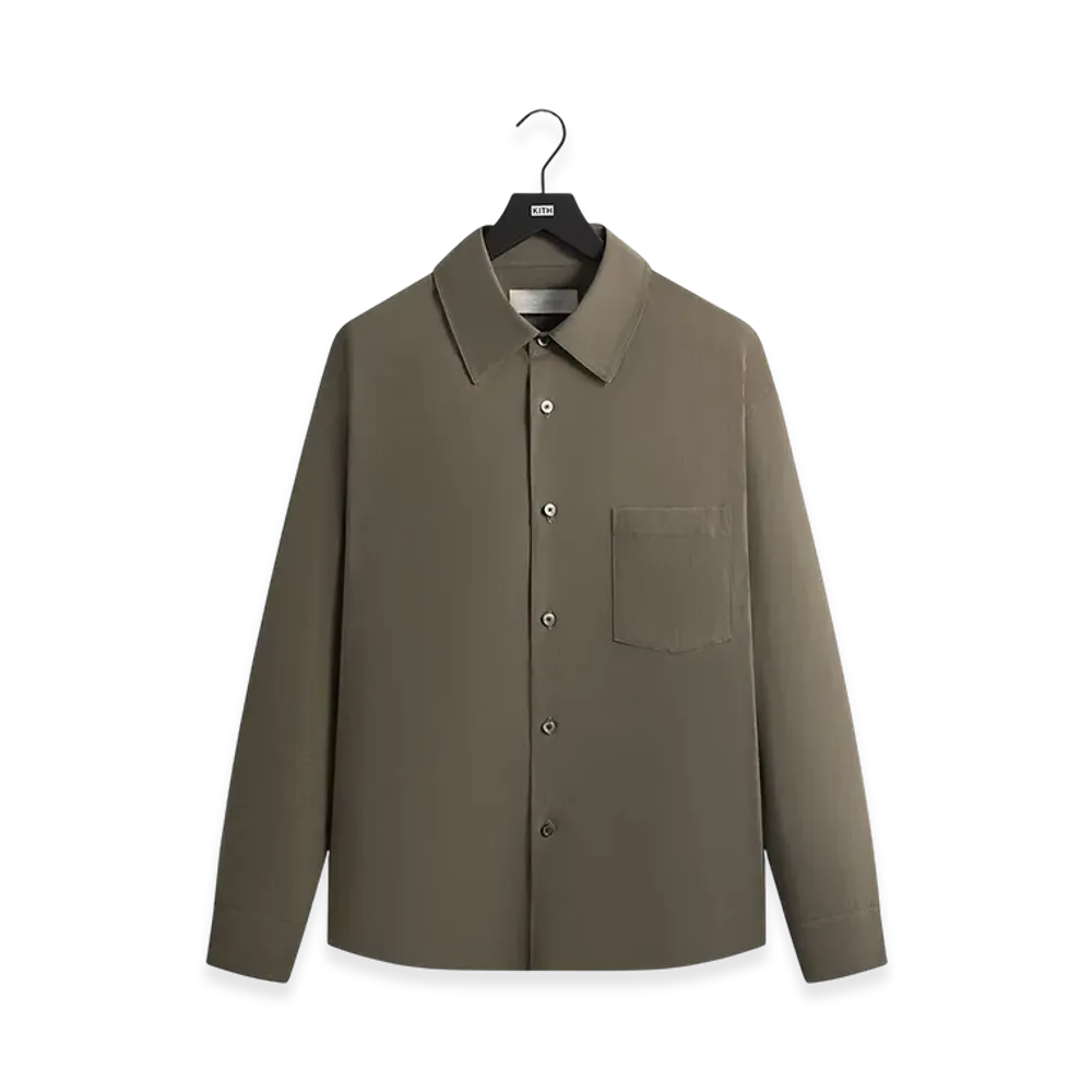 Kith 101 for ssstein Rayon Linen Button Down Shirt "Everglades"