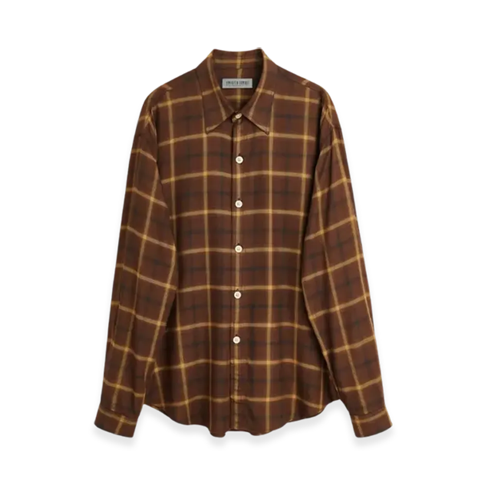 OUR LEGACY Work Shop Garibaldi Shirt "Check Affogato"