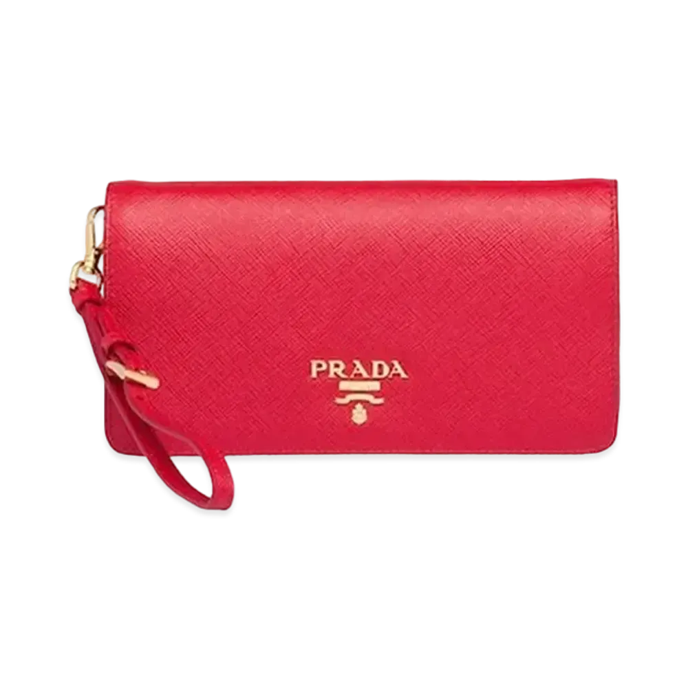 PRADA Saffiano Leather Mini Bag "Red"