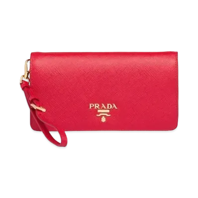 PRADA Saffiano Leather Mini Bag "Red"