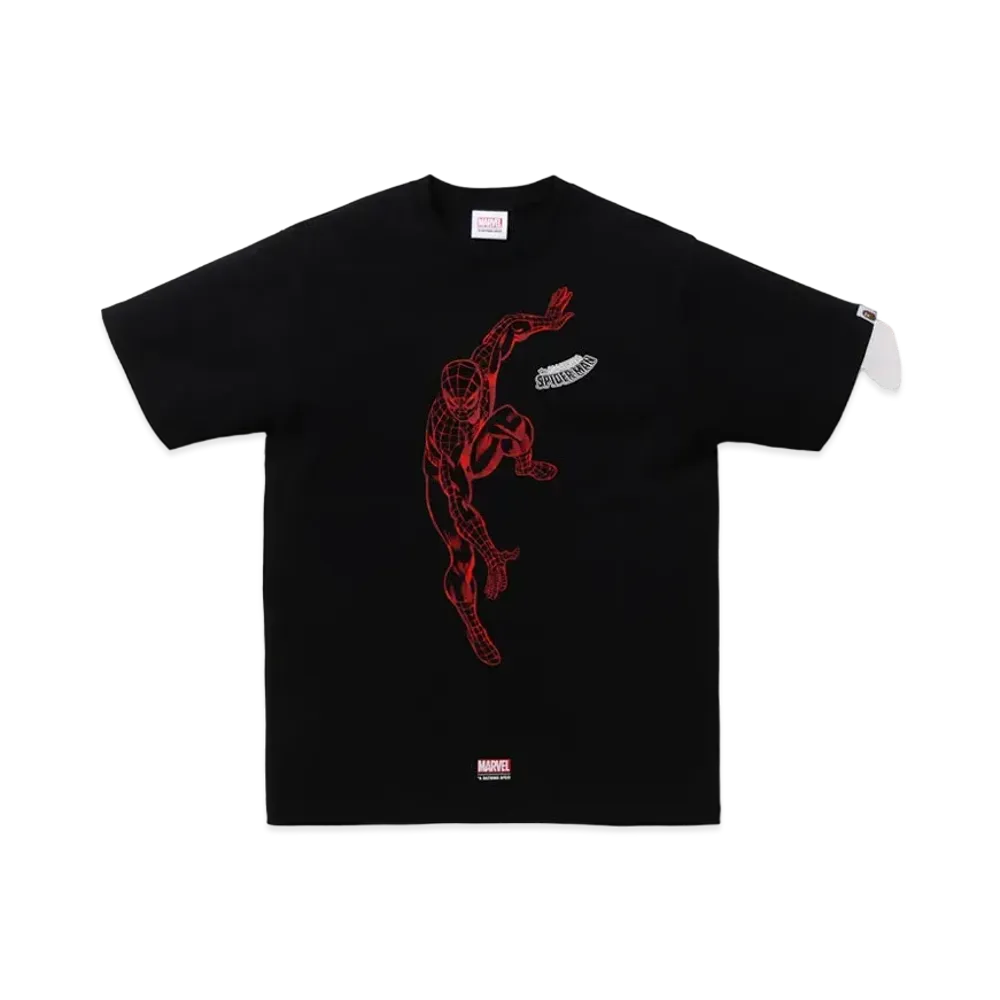 A BATHING APE x MARVEL SPIDER-MAN TEE "Black"