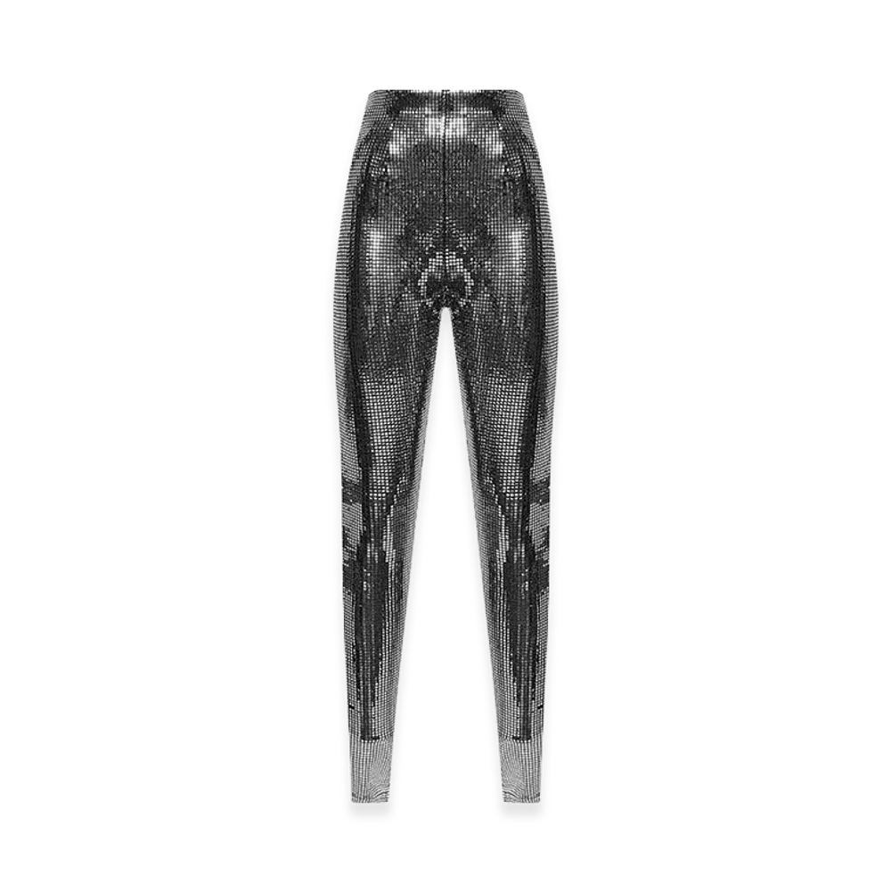 MM6 Maison Margiela Women's Metallic Sequin Trousers "Silver"