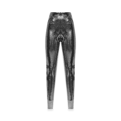 MM6 Maison Margiela Women's Metallic Sequin Trousers "Silver"