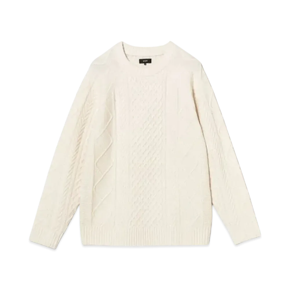BEAMS 5 Gauge Lambswool Cable Knit "OffWhite"