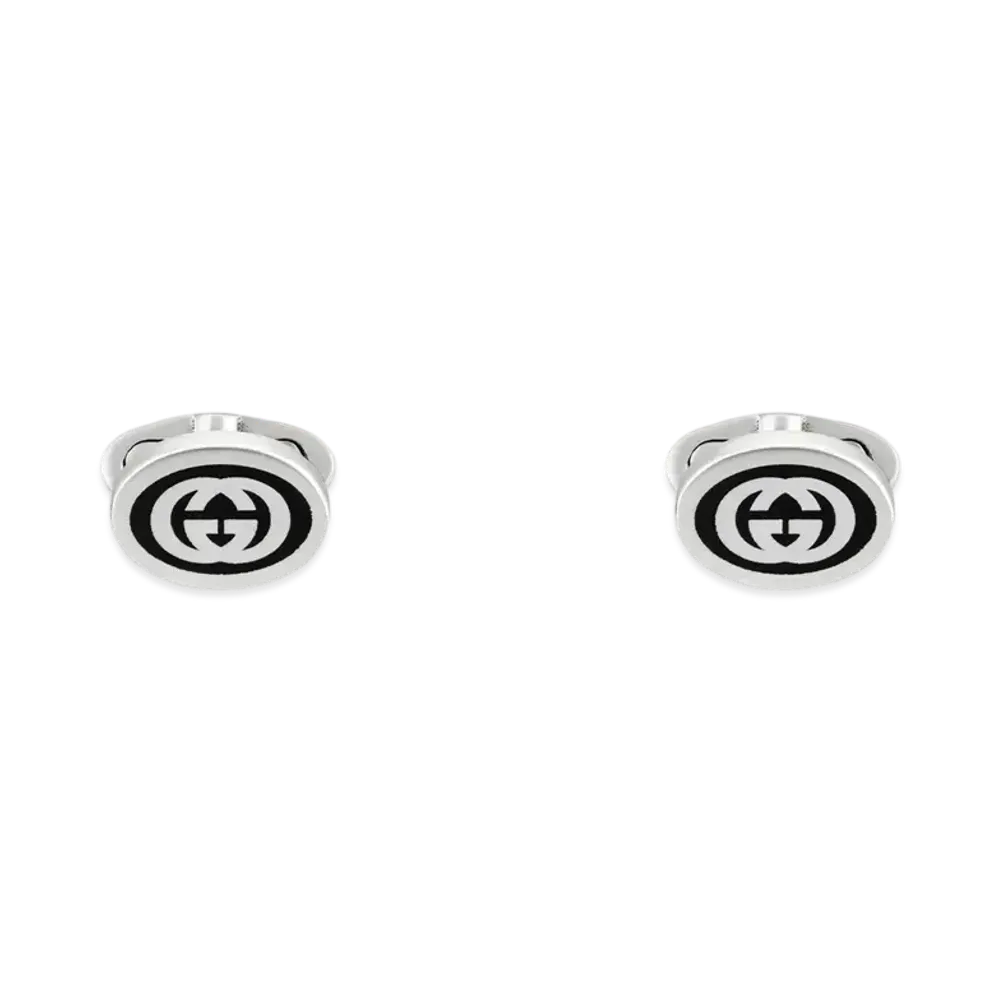 GUCCI Interlocking G Cufflinks "Silver"