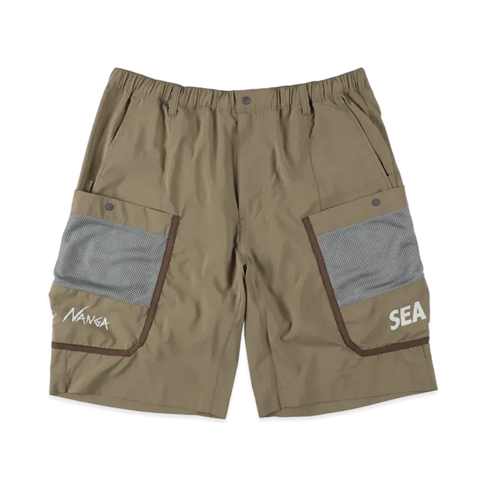 WIND AND SEA x NANGA Phantom Grid Cargo Shorts "Khaki"