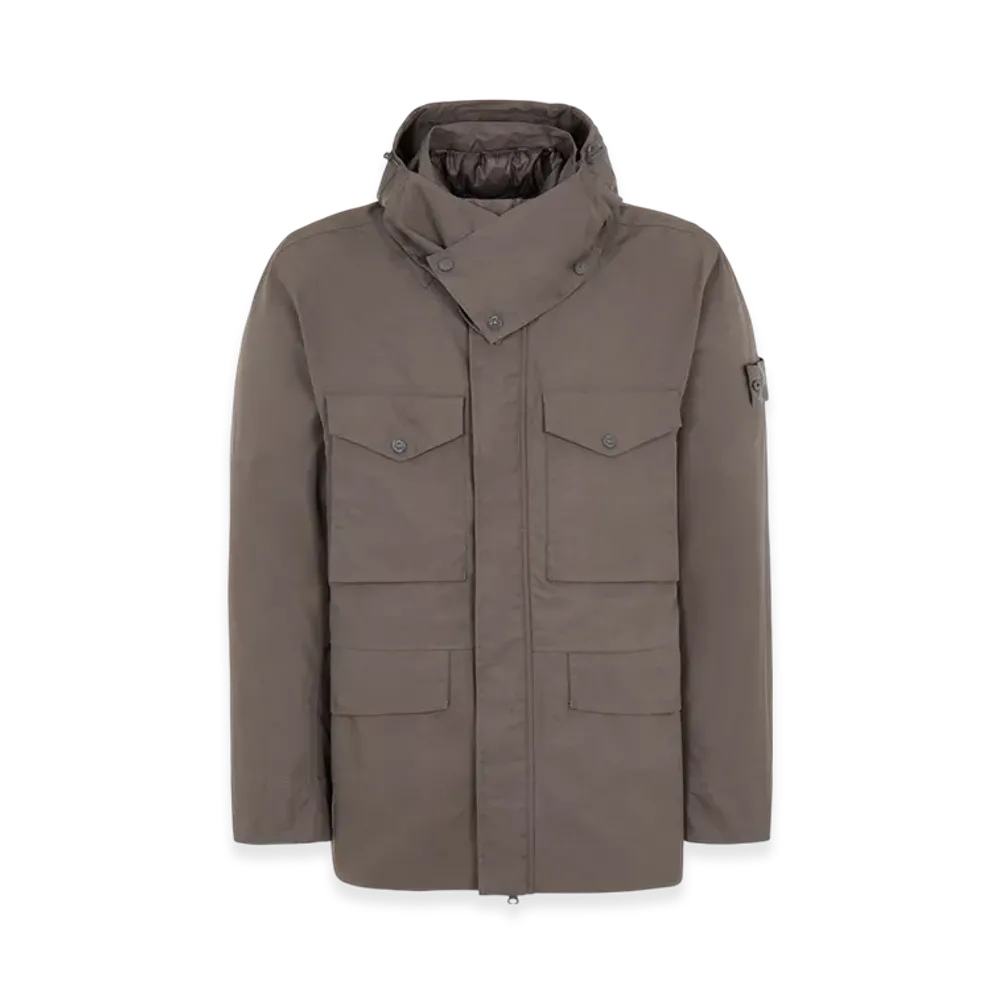 Stone Island 437F1 Ghost Piece O-Ventile Hooded Jacket - 22FW "Anthracite"